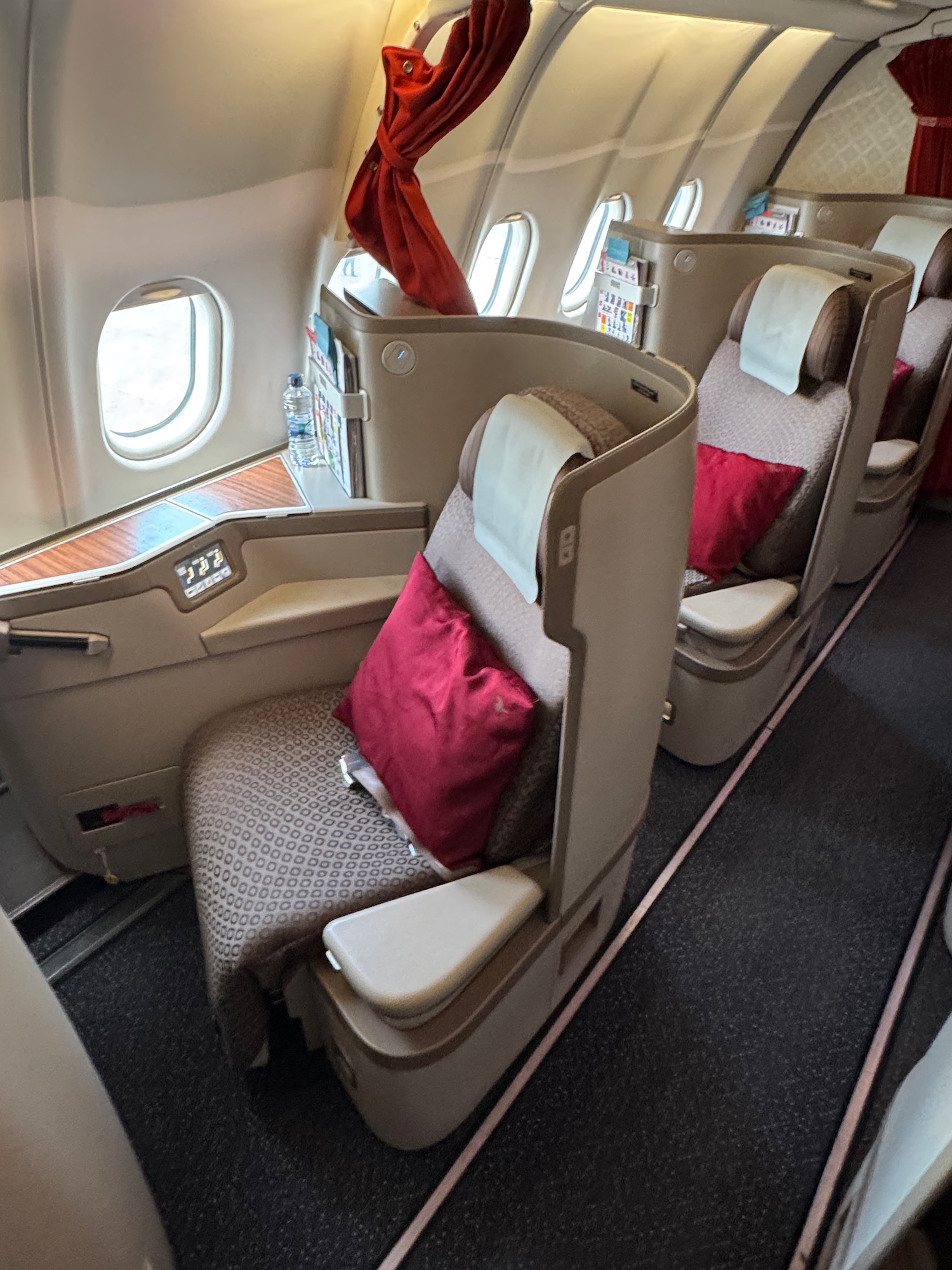 a row of seats in an airplane