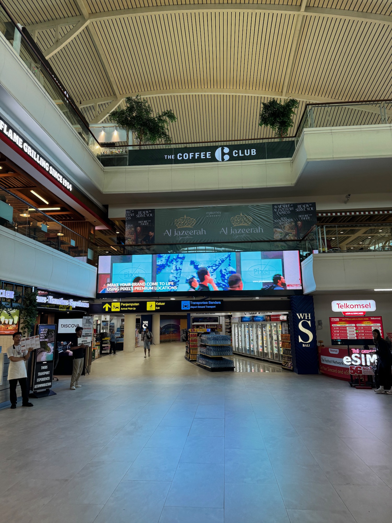 a large building with a large screen