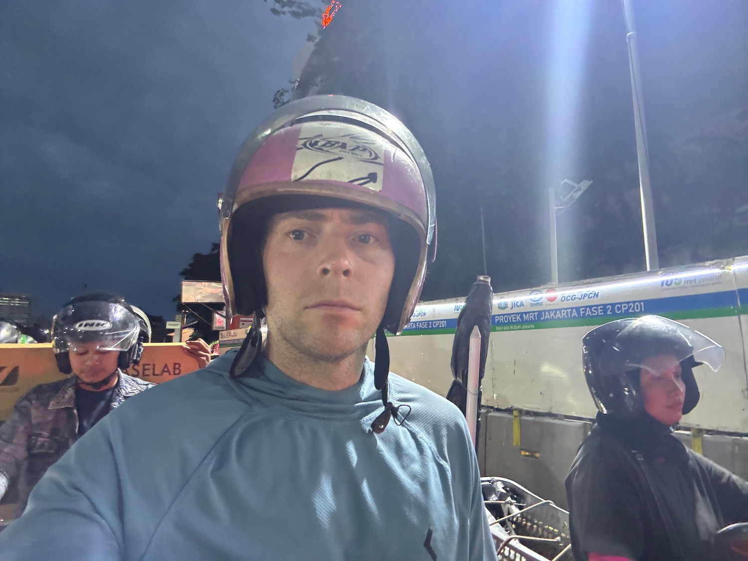 a man wearing a helmet