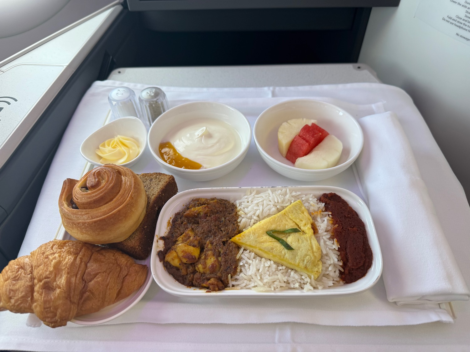 a tray of food on a table