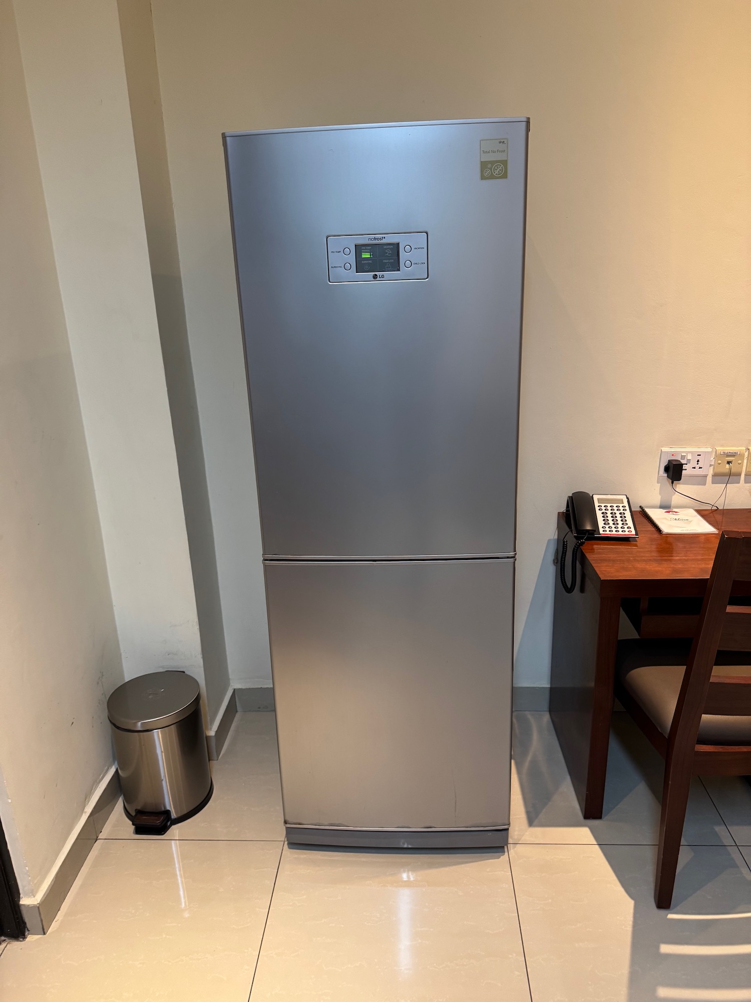 a refrigerator in a kitchen