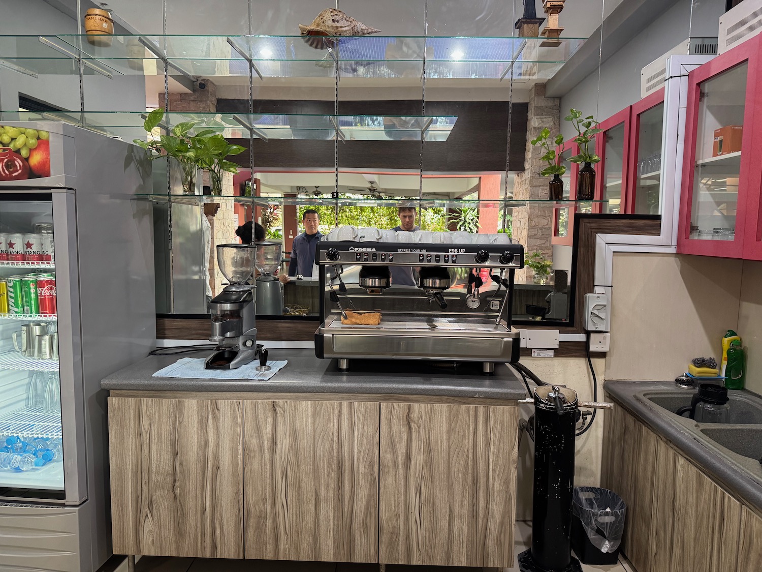 a coffee machine in a kitchen