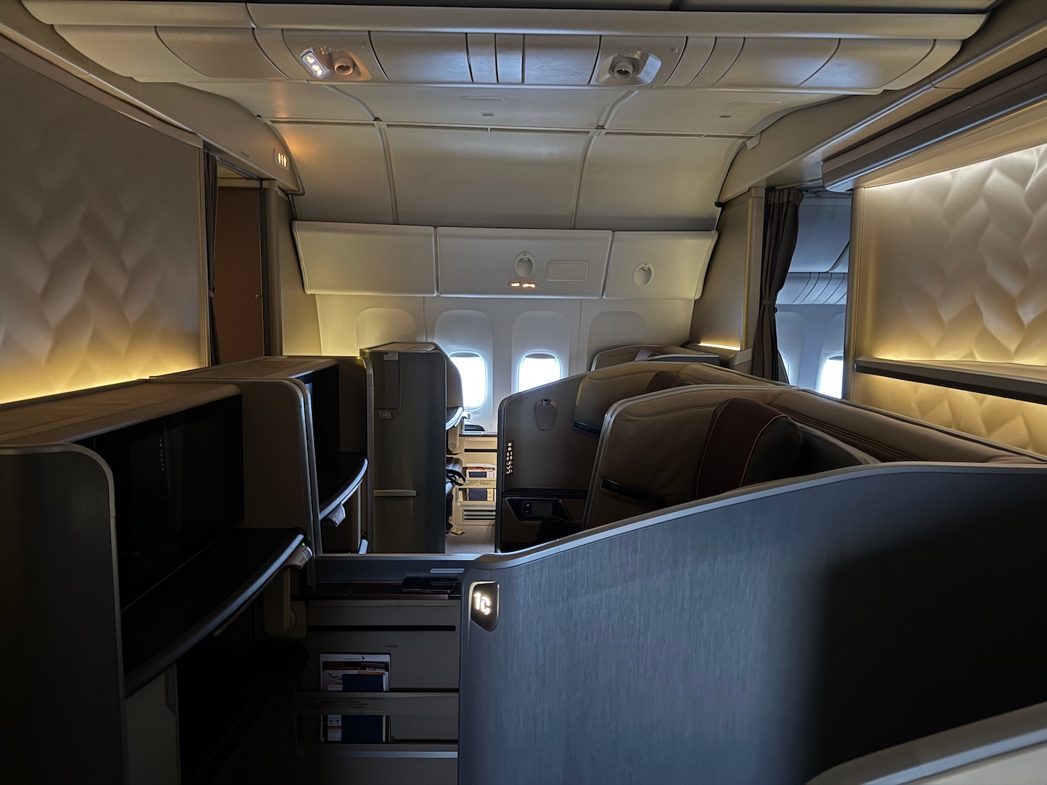 an airplane with seats and windows