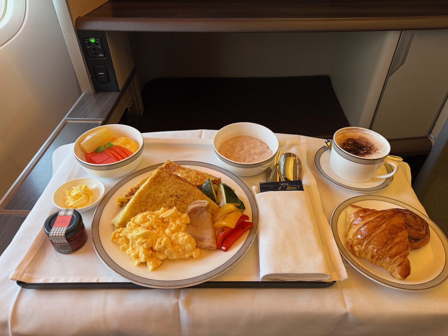 a tray of food on a table