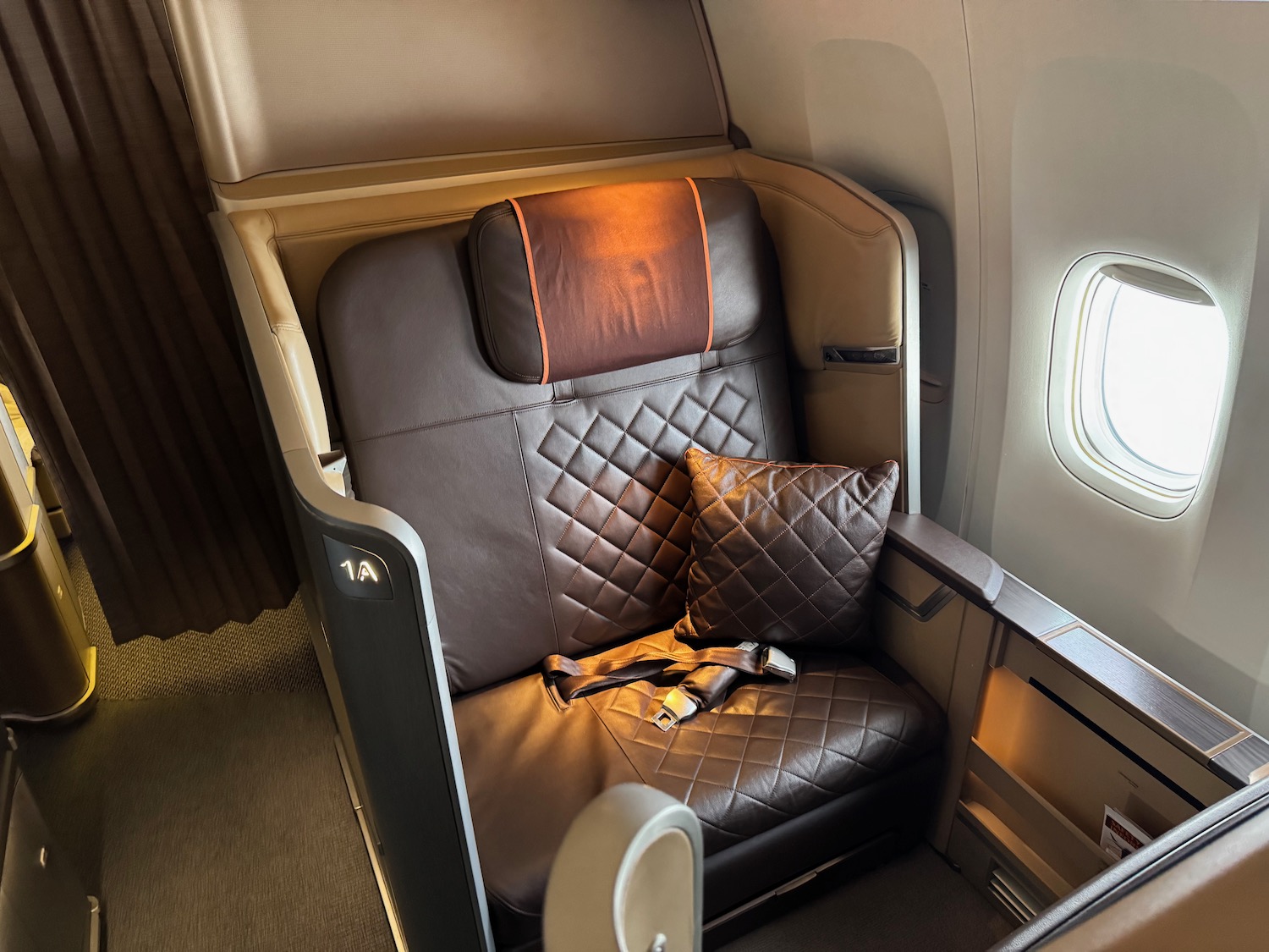 a seat in an airplane