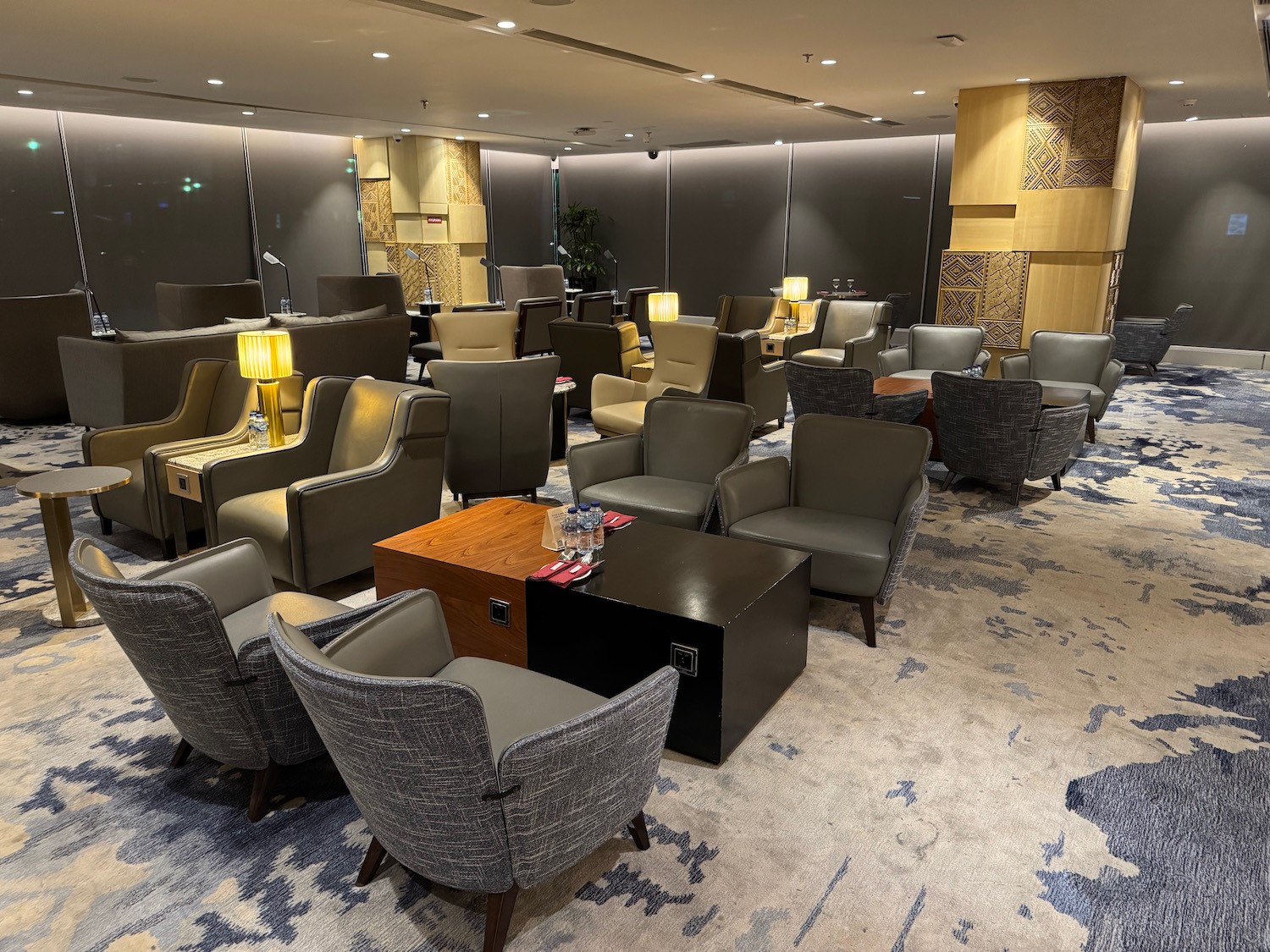 a room with chairs and tables