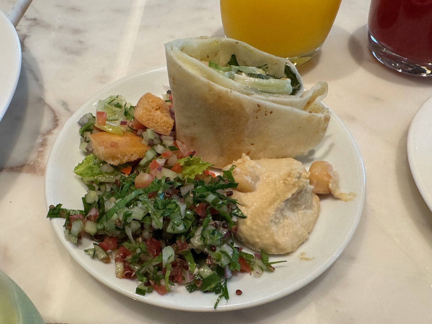 a plate of food on a table