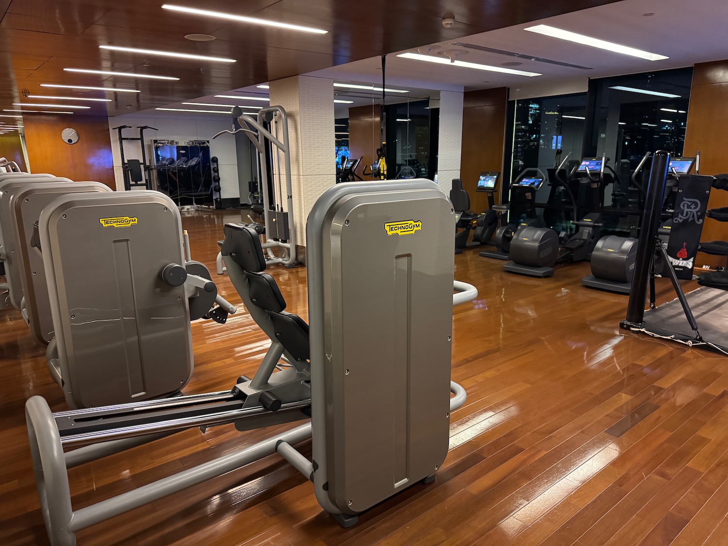 a gym with exercise equipment