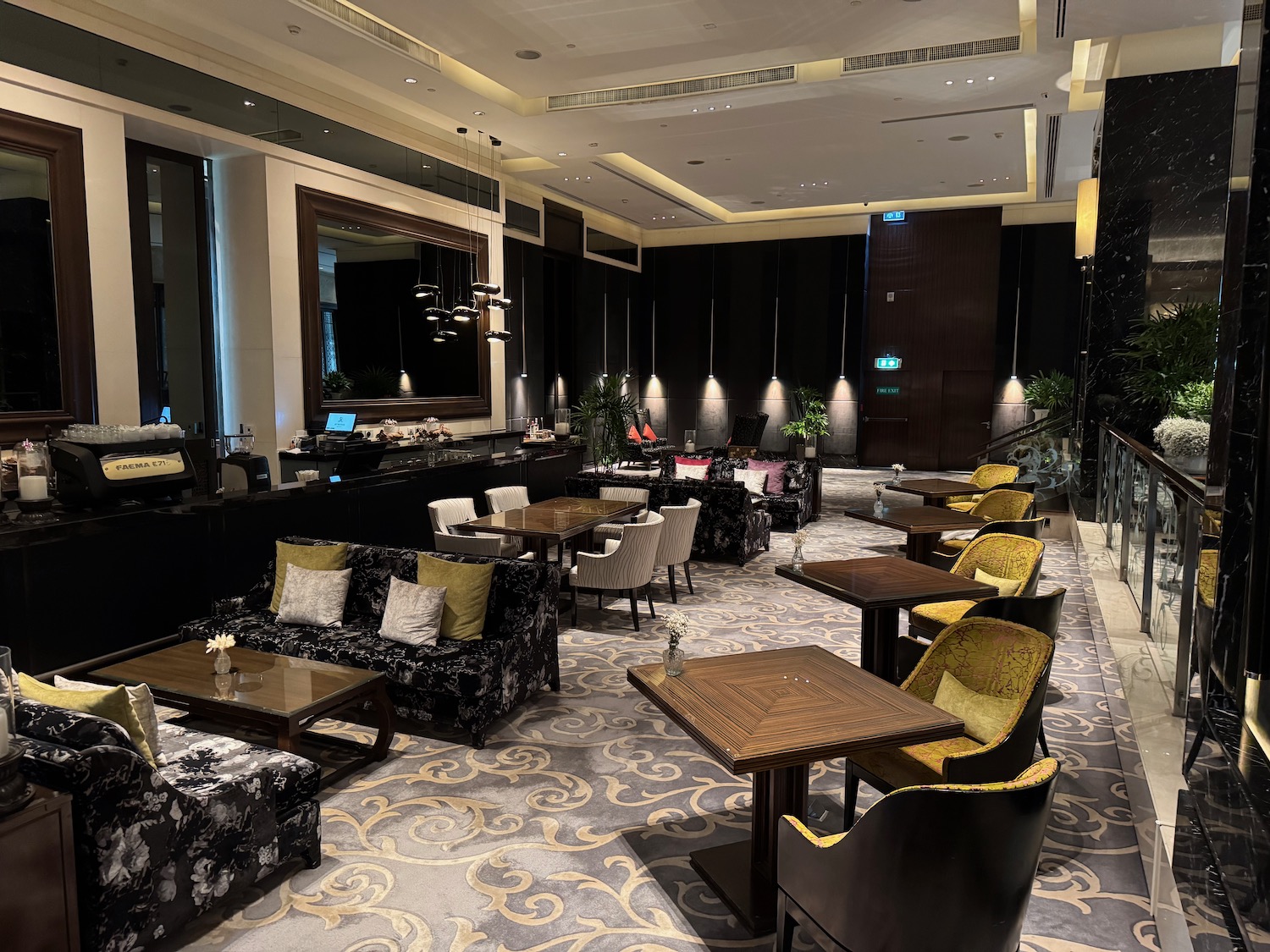 a room with tables and chairs