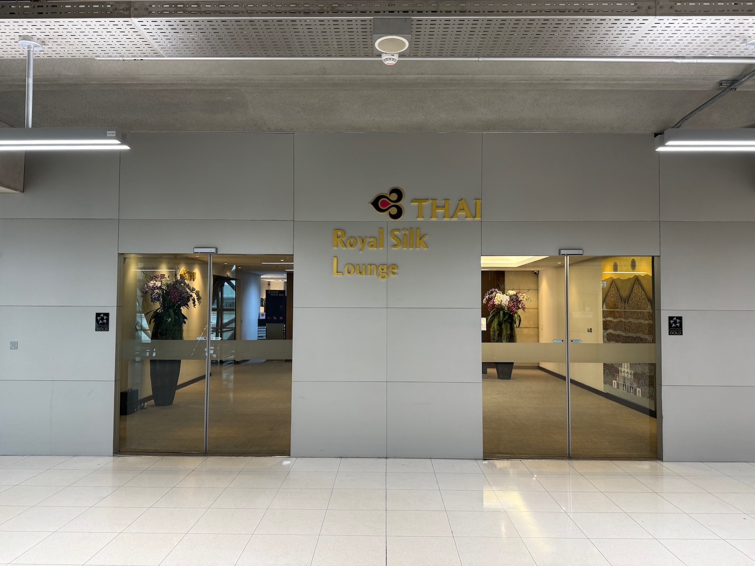 a glass doors on a building