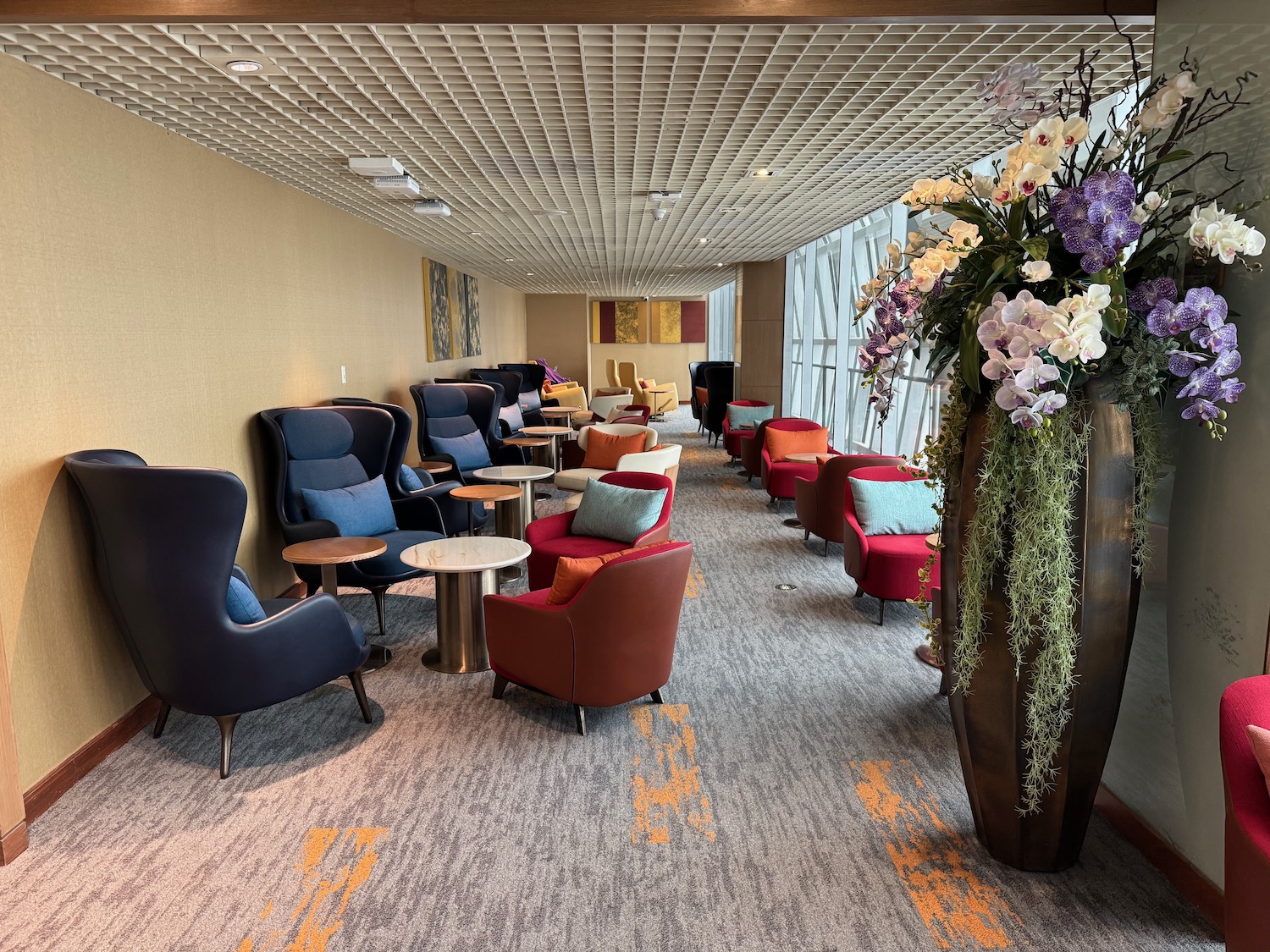 a room with chairs and tables