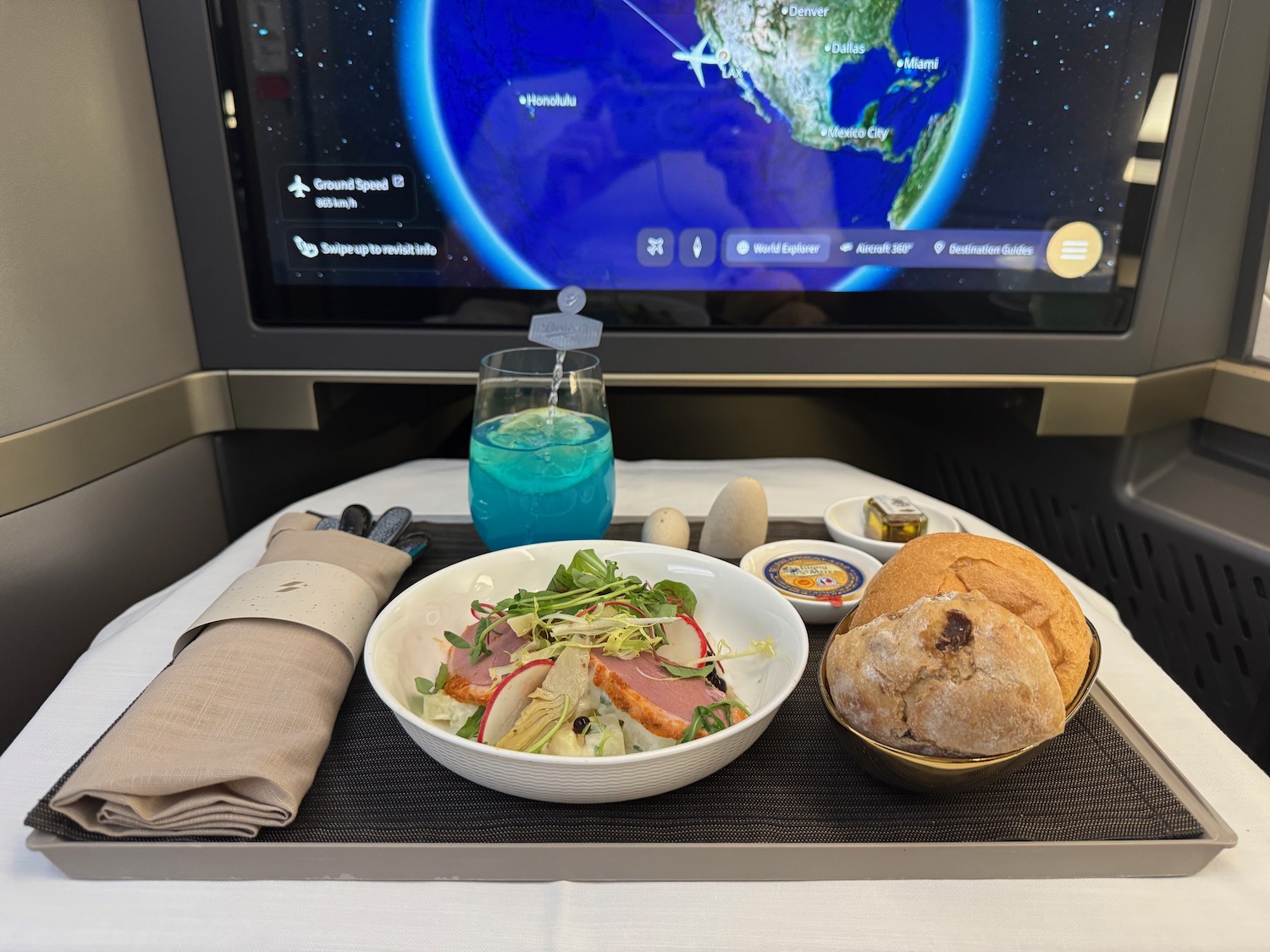 a tray with food on it