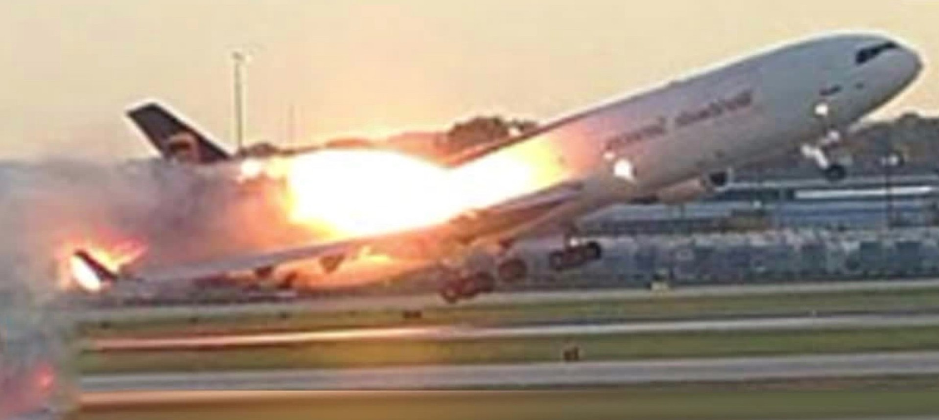 a plane taking off from runway