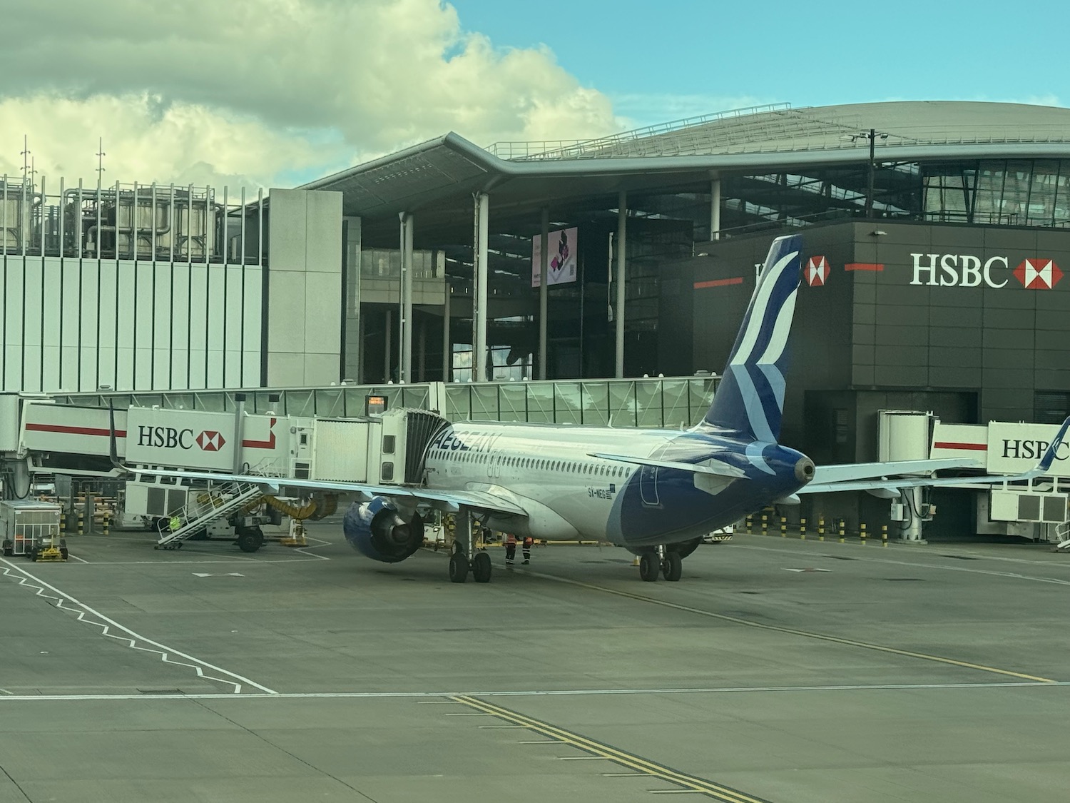 an airplane parked at an airport