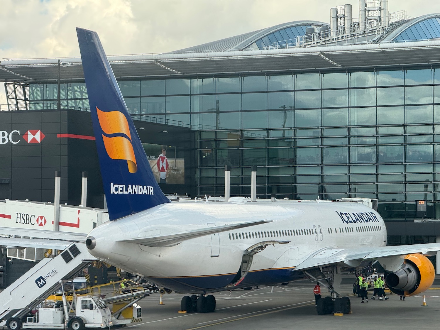 a large airplane at an airport