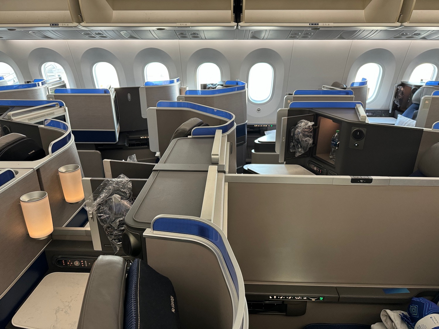 an airplane with seats and windows
