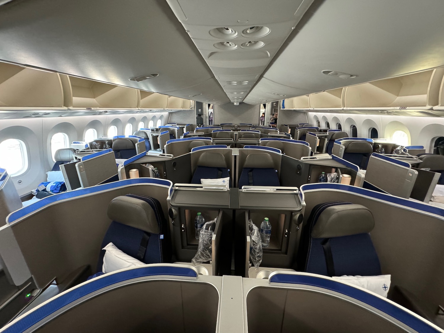an airplane with seats and windows
