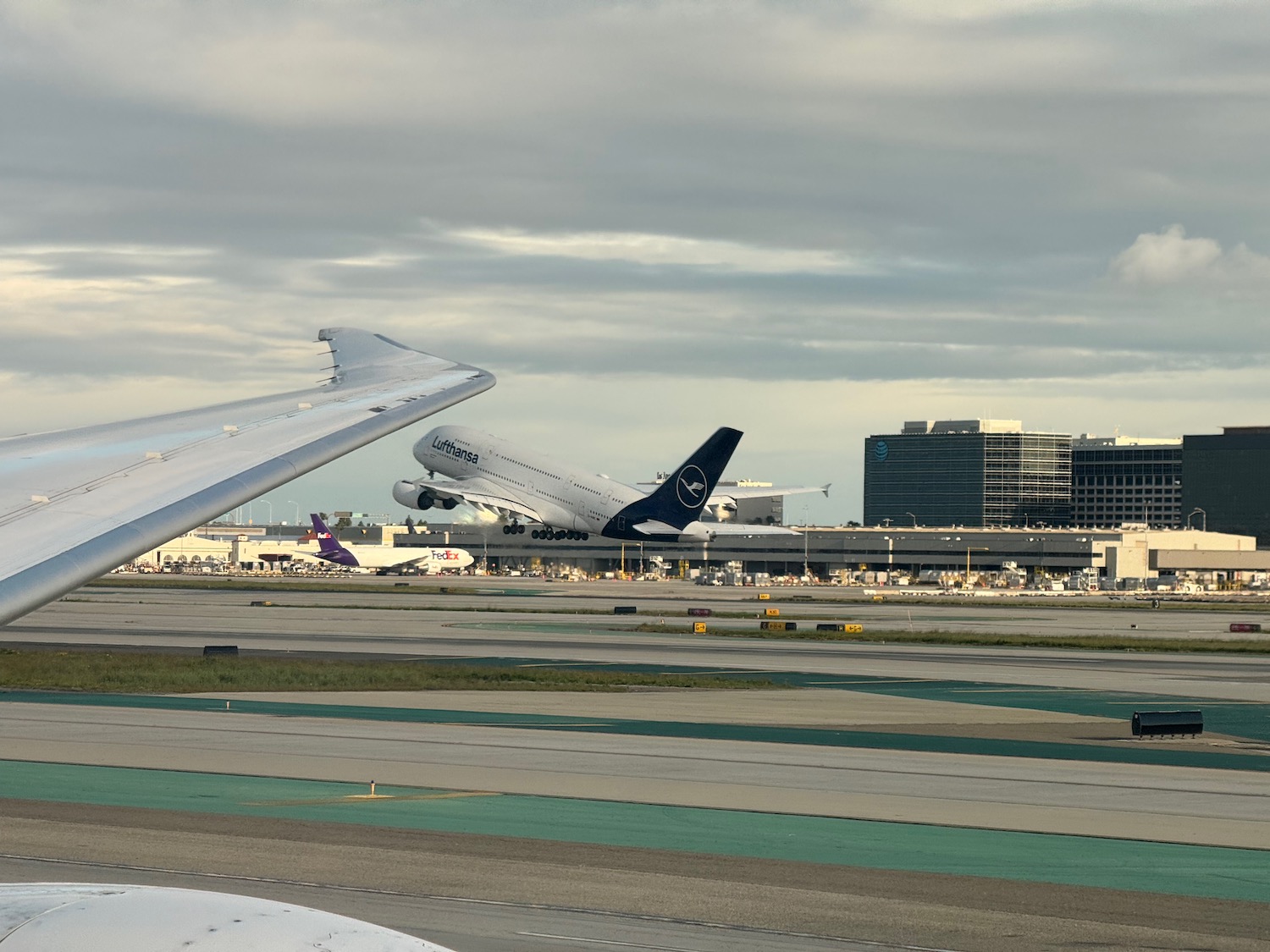 an airplane taking off from an airport
