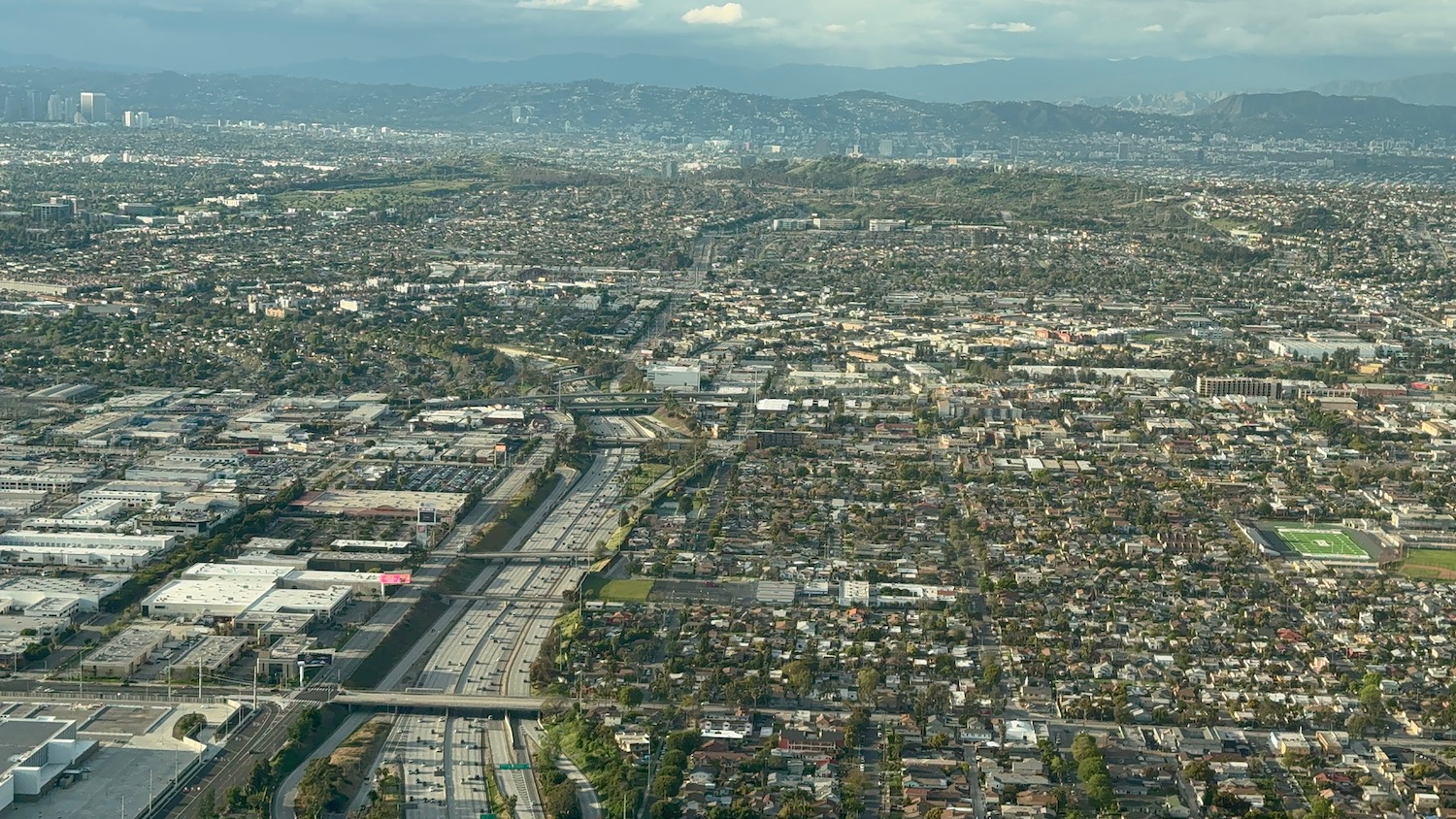 an aerial view of a city