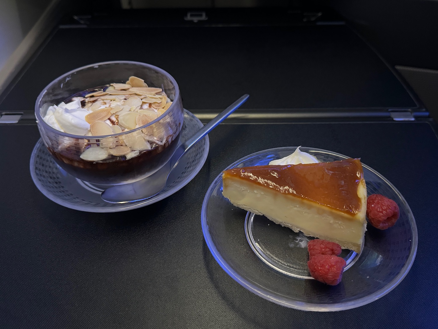 a plate of dessert and a cup of coffee