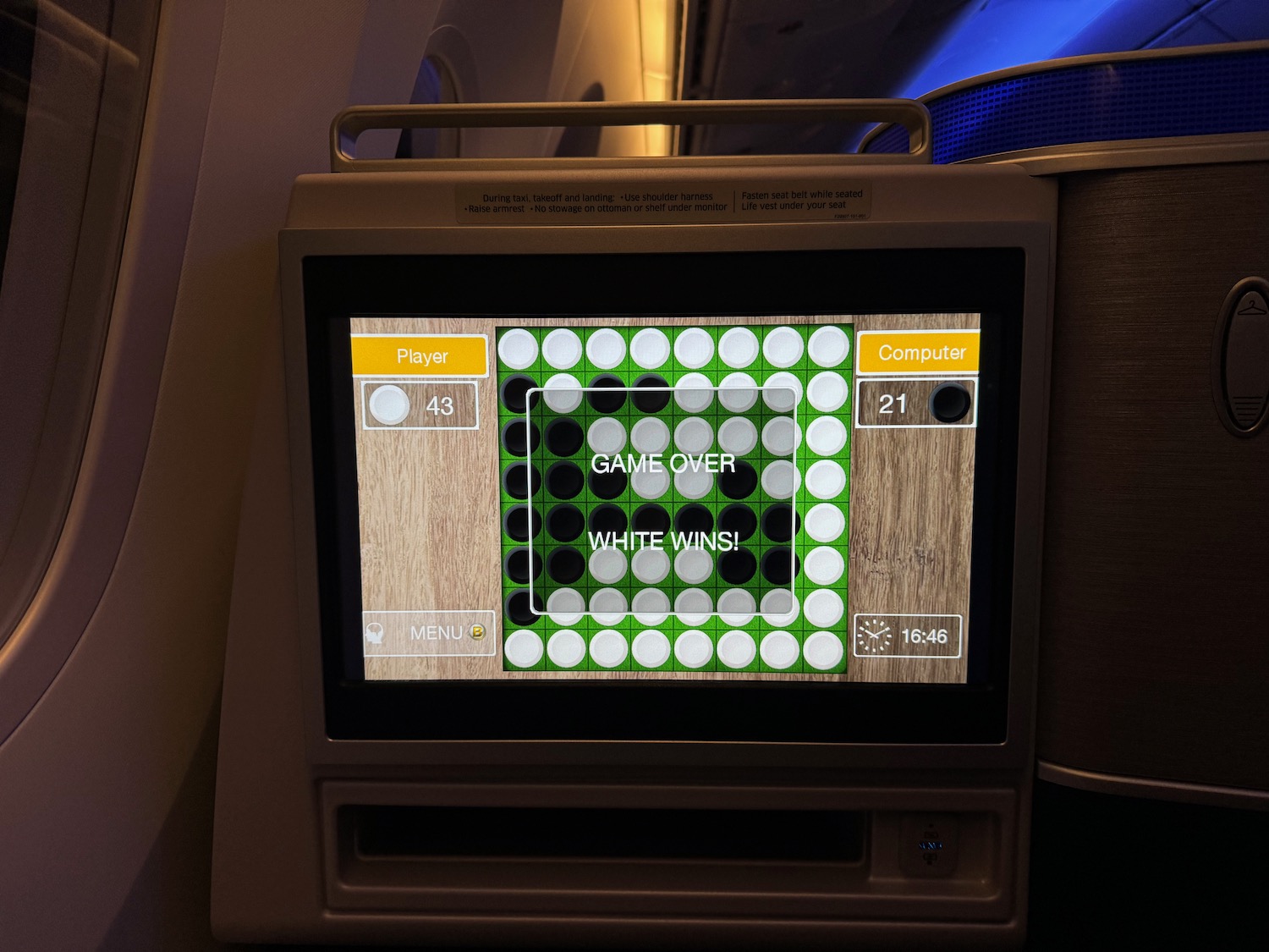 a screen on a plane