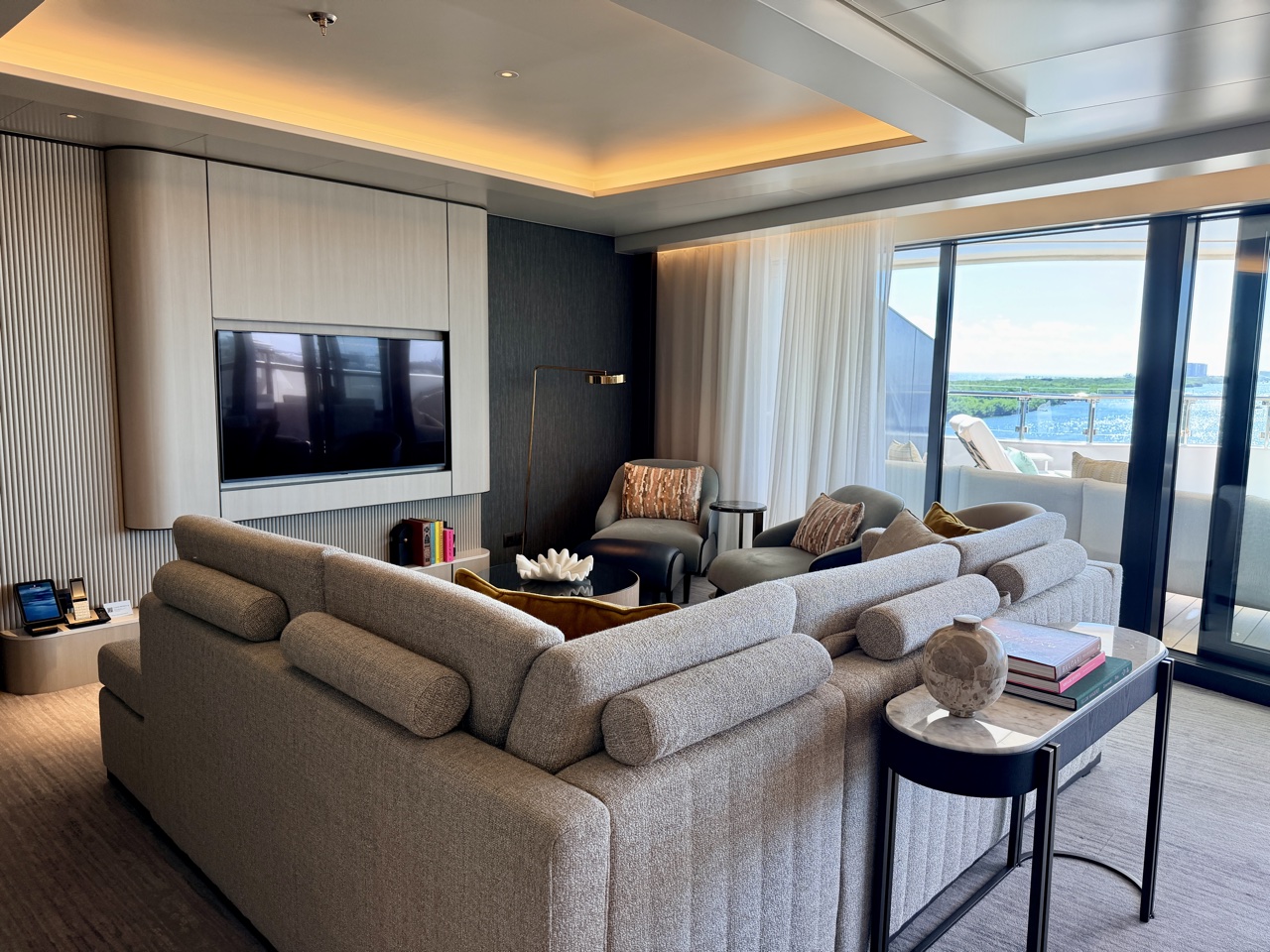 the ritz carlton yacht collection concierge suite living room