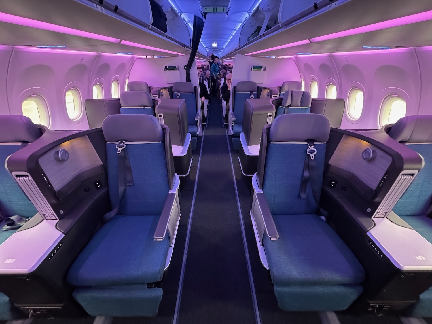 a row of seats in an airplane