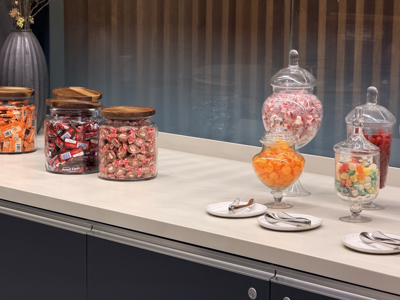 American Airlines Lounge Philadelphia flagship candy