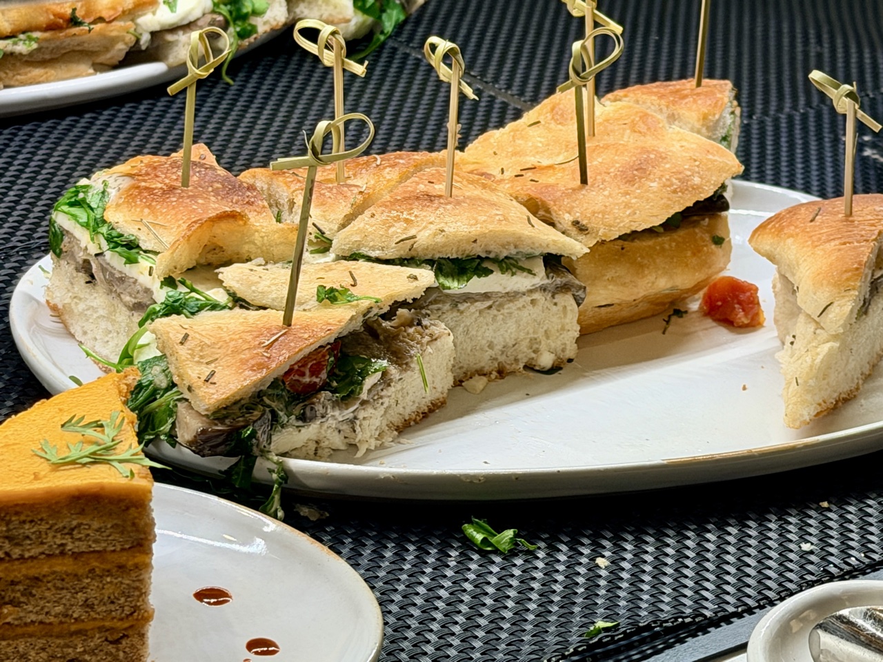 American Airlines Lounge Philadelphia flagship focaccia vegetarian sandwich