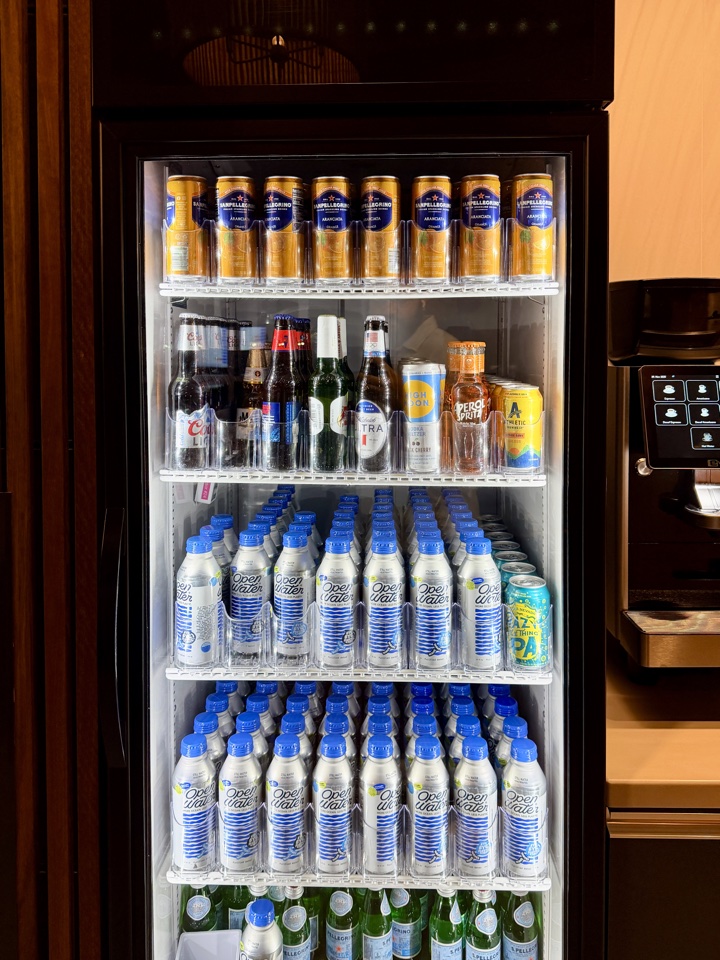 American Airlines Lounge Philadelphia flagship self serve grab and go beverages