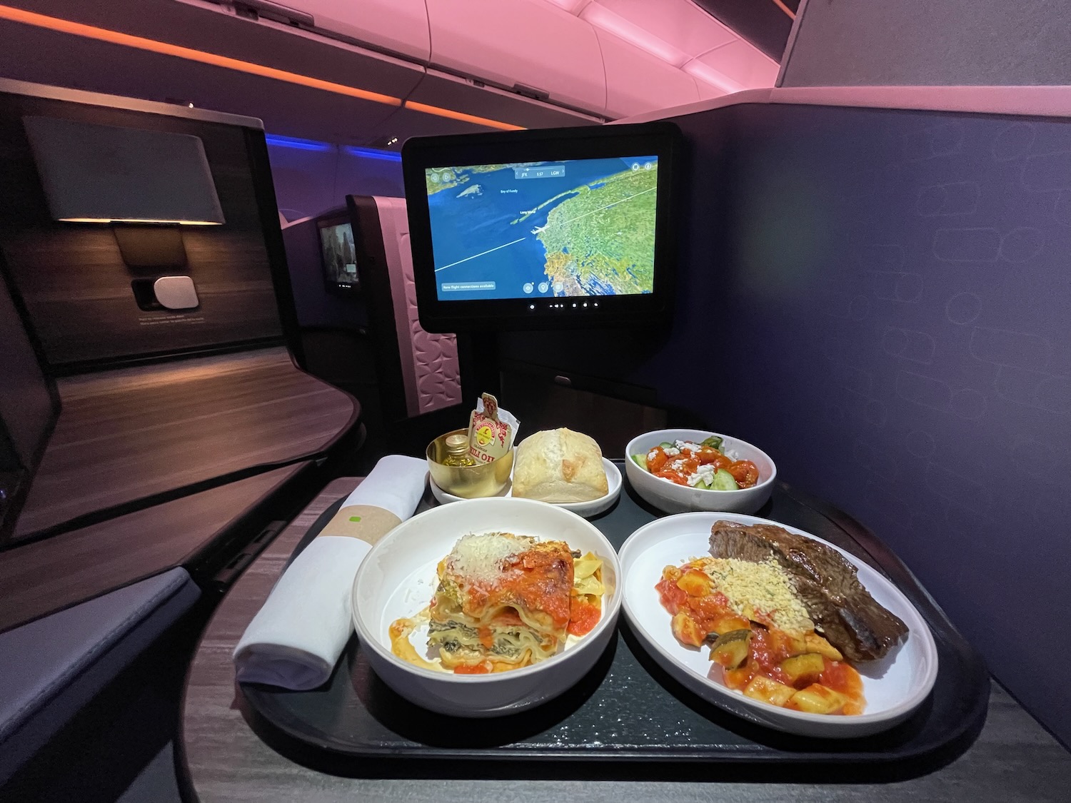 a tray with food on it