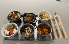 a tray of food on a table