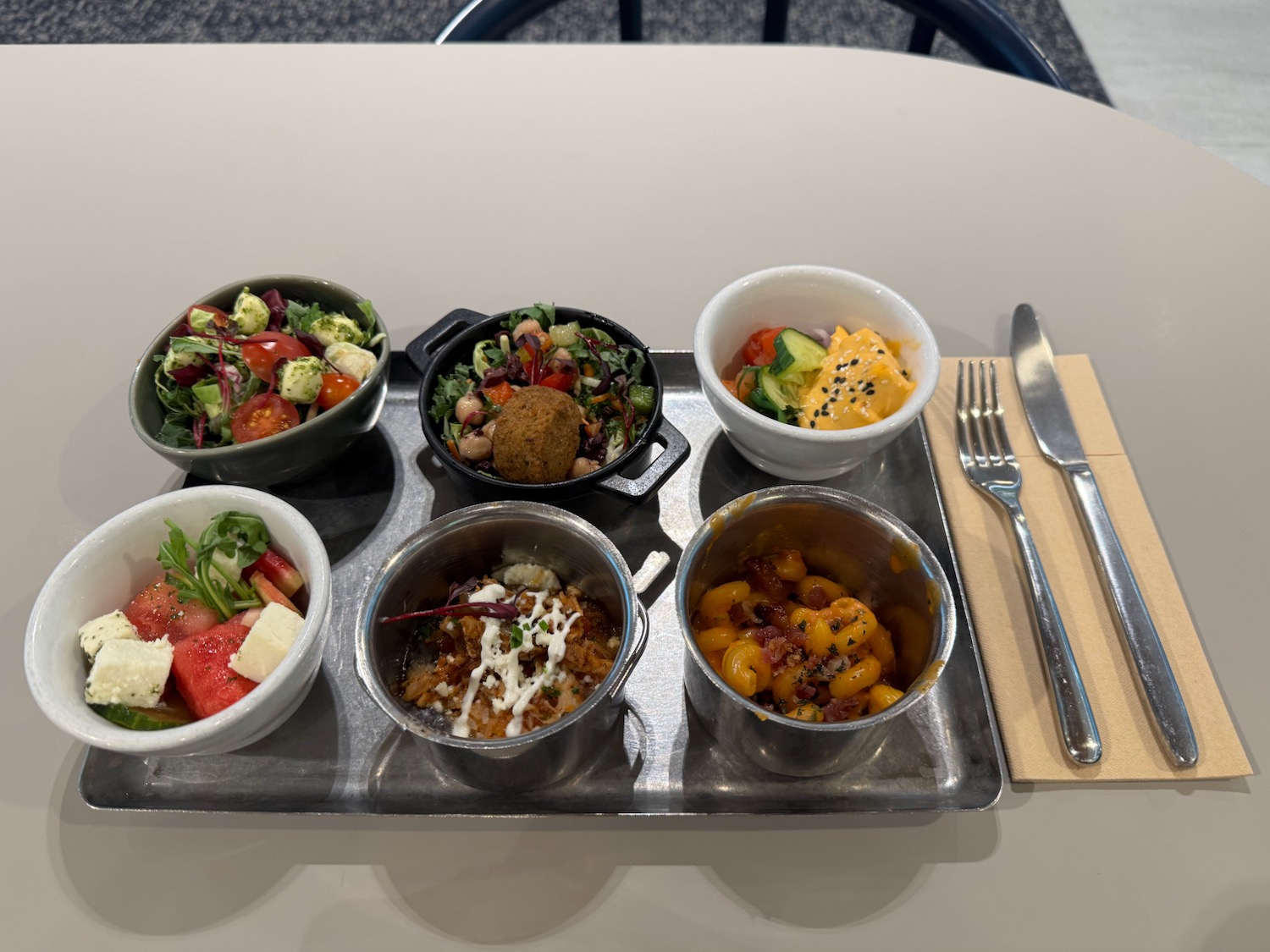 a tray of food on a table