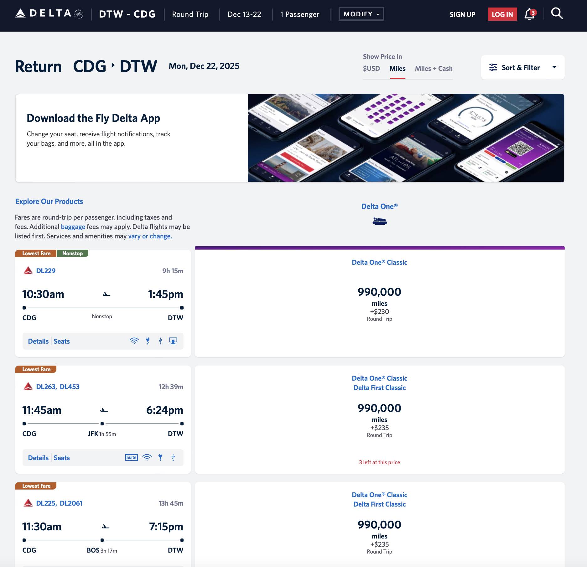 a screenshot of a flight schedule