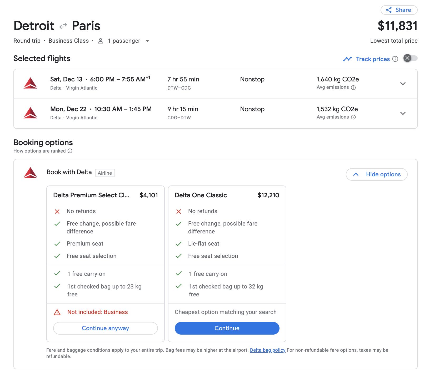 a screenshot of a flight schedule