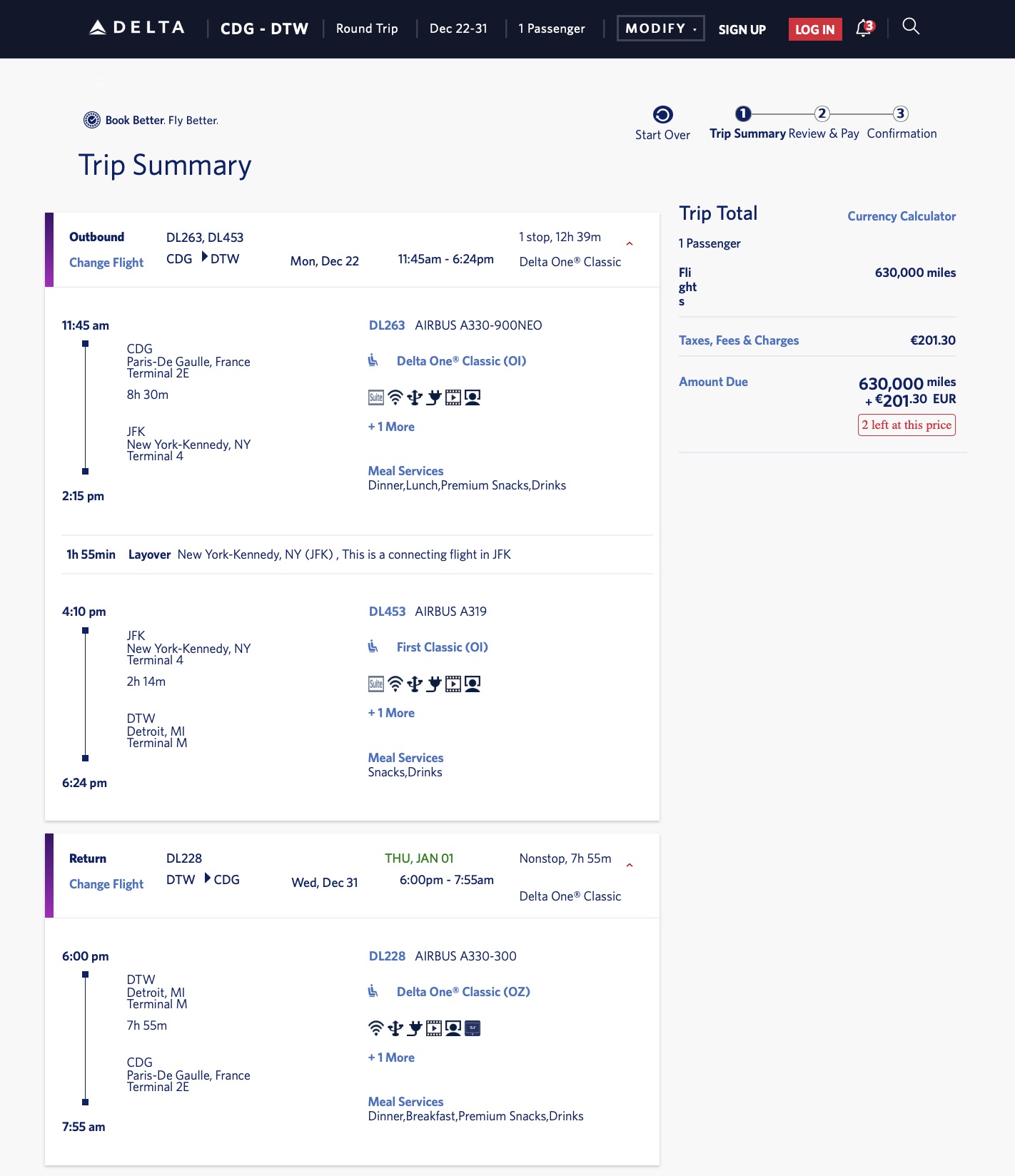 a screenshot of a trip report