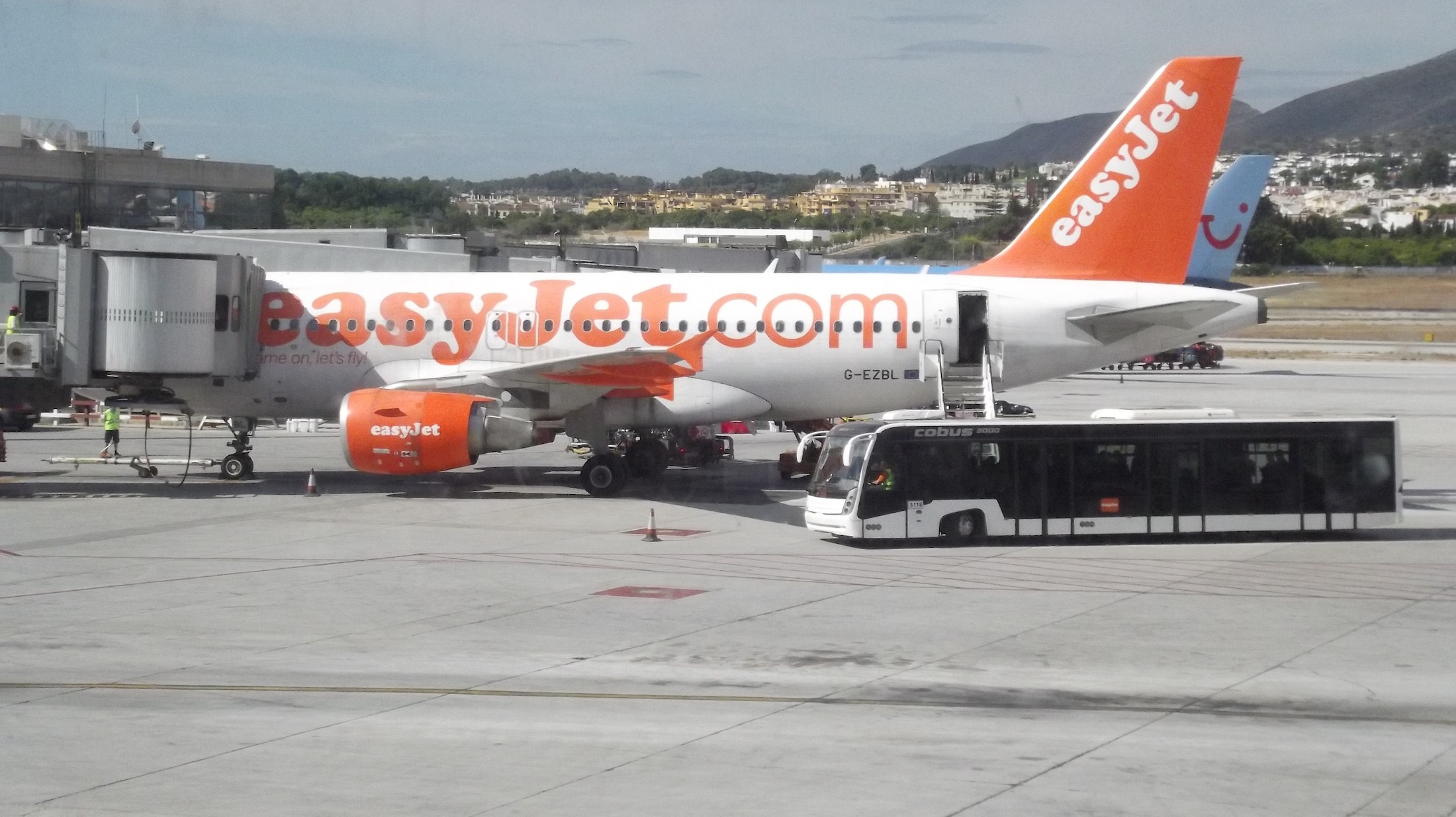 an airplane parked on a tarmac