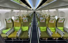 rows of seats on an airplane