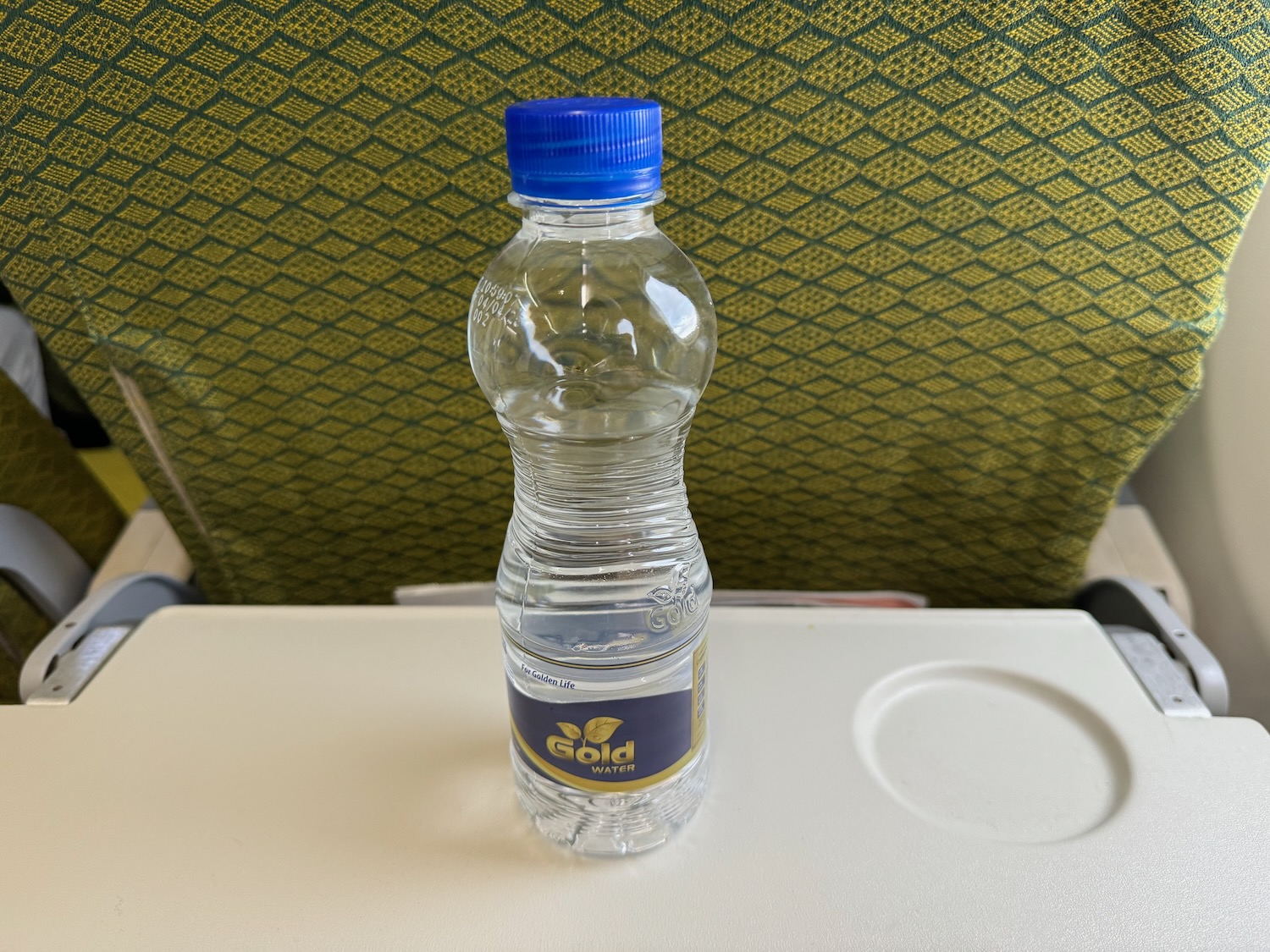 a water bottle on a table