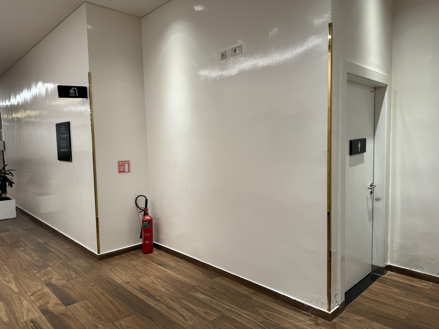a fire extinguisher in a room