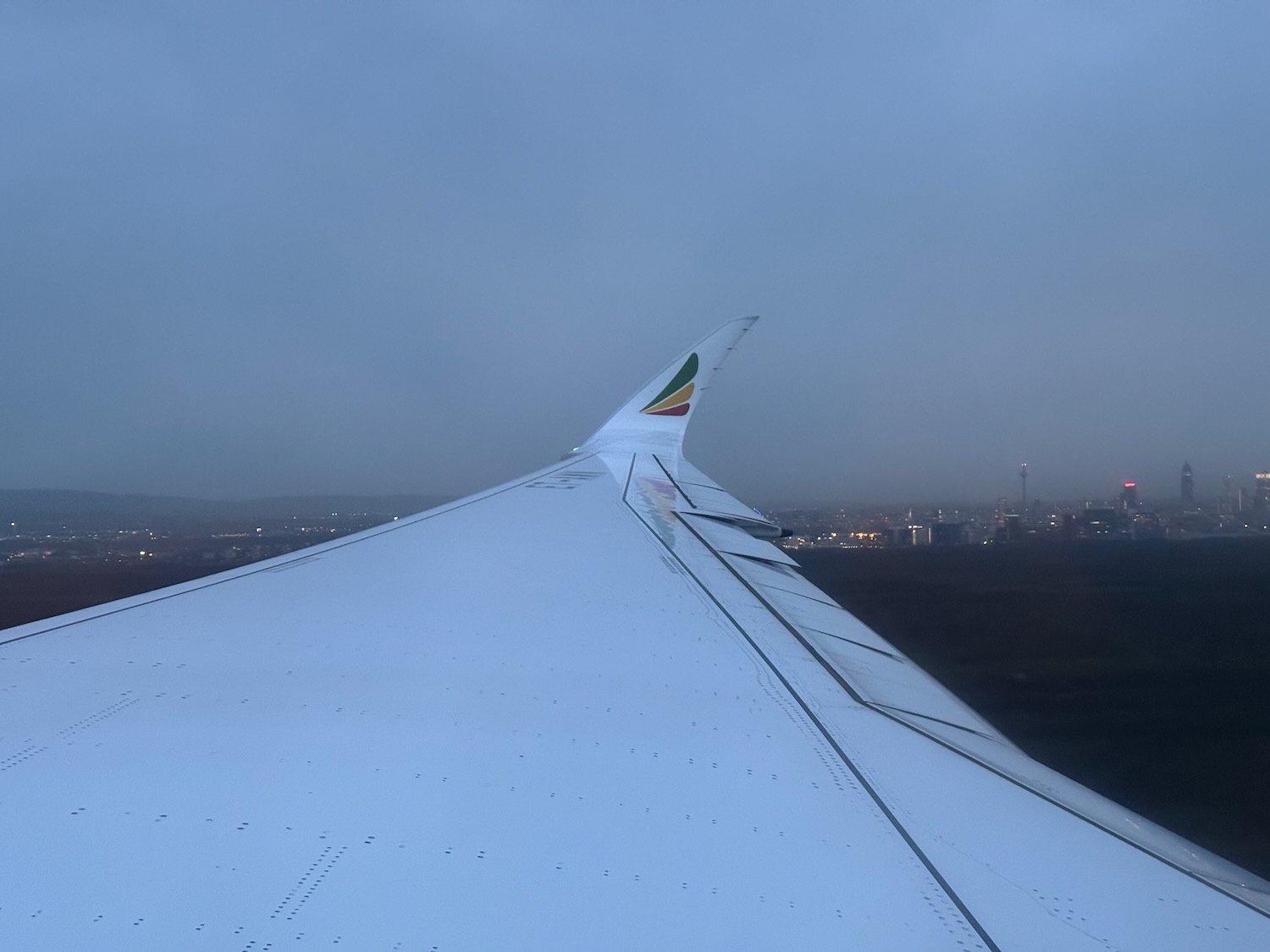 the wing of an airplane