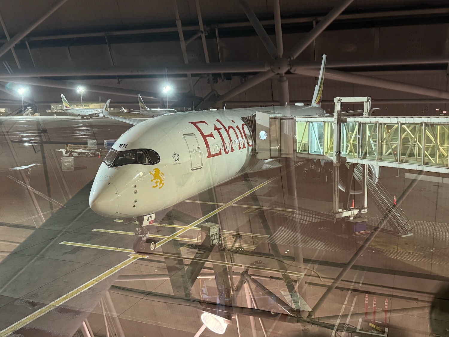 an airplane in a hangar