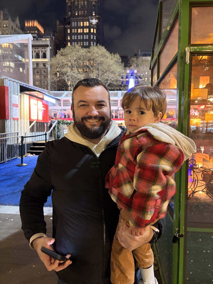 Family Christmas trip to New York Frankie and I Bryant Park