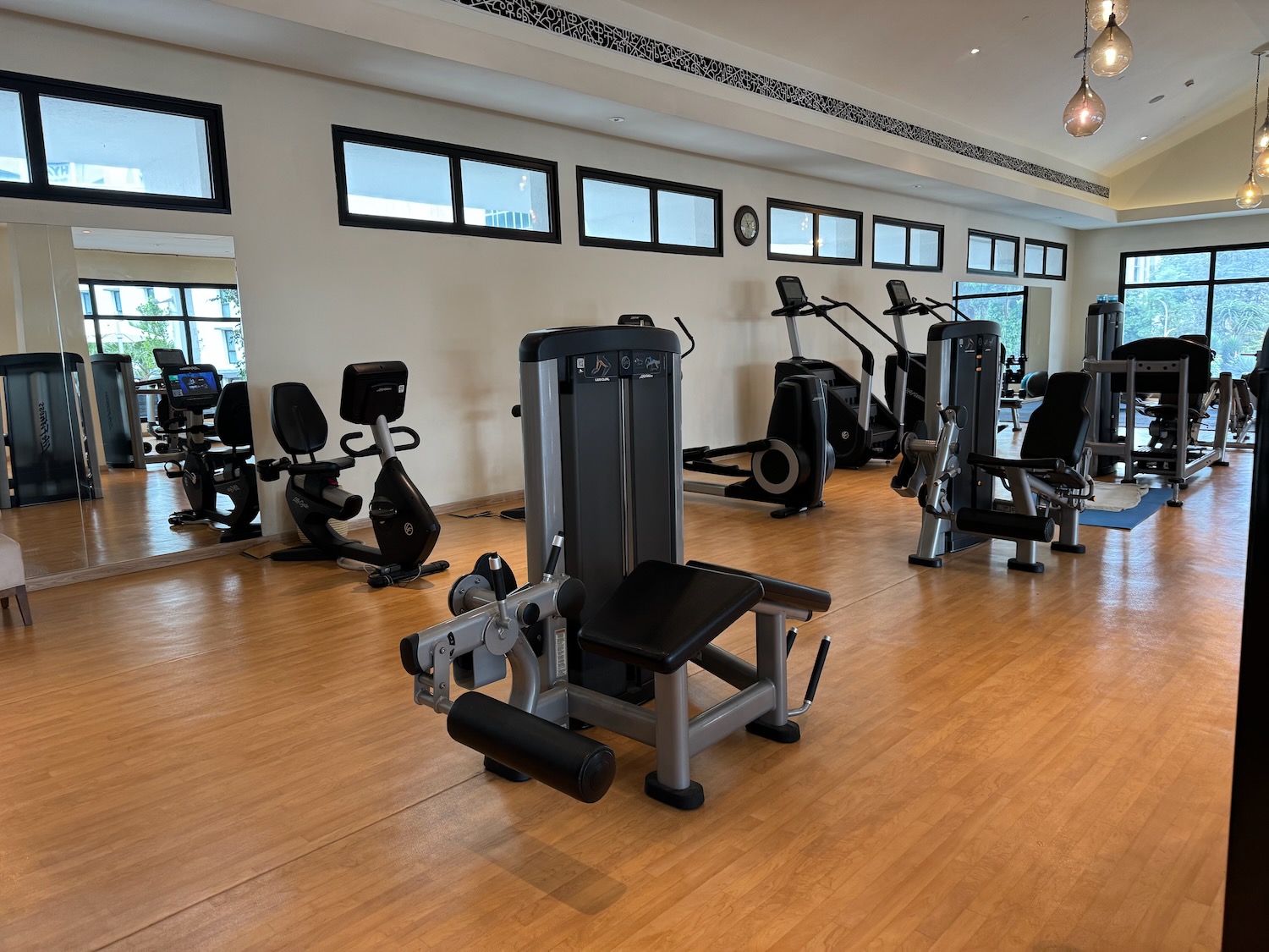 a room with exercise equipment