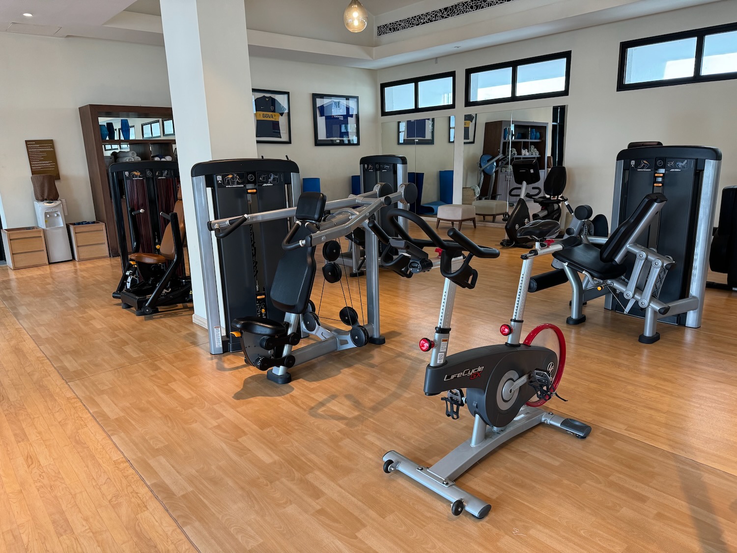 a room with exercise equipment