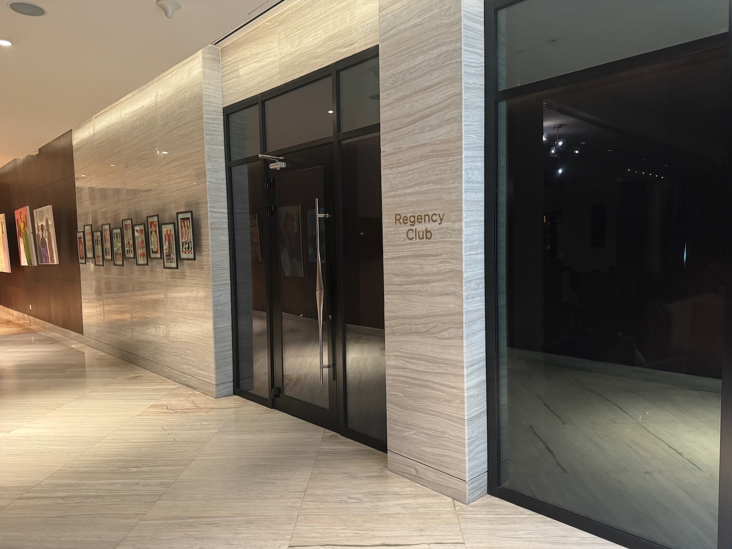 a glass doors in a building