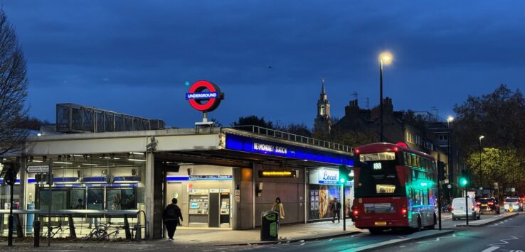 a double decker bus on the street