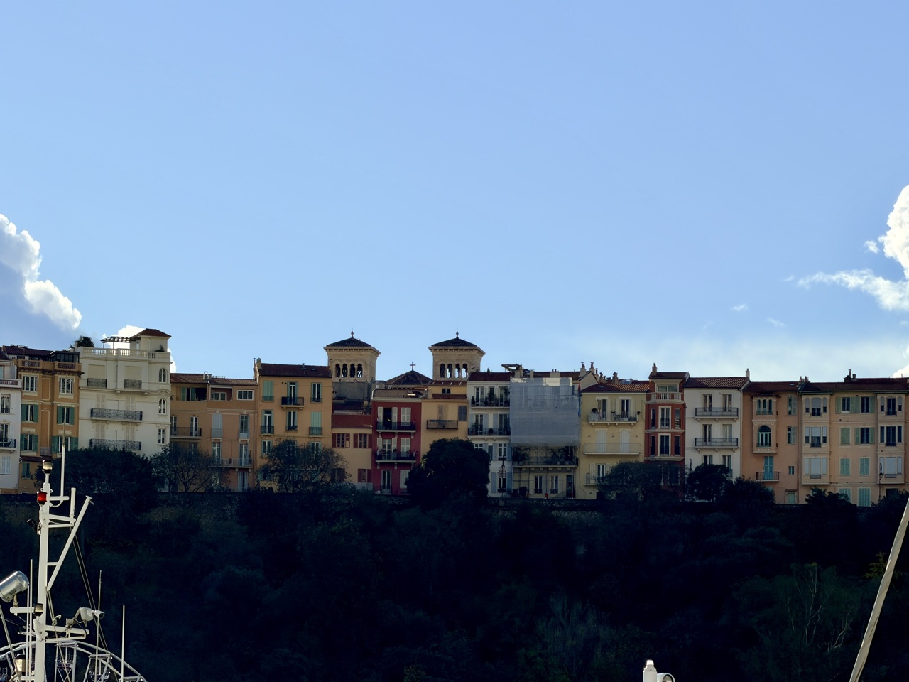 Monte Carlo Monaco row houses on hill