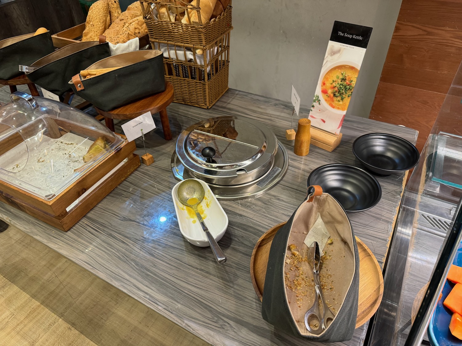 a table with food items on it