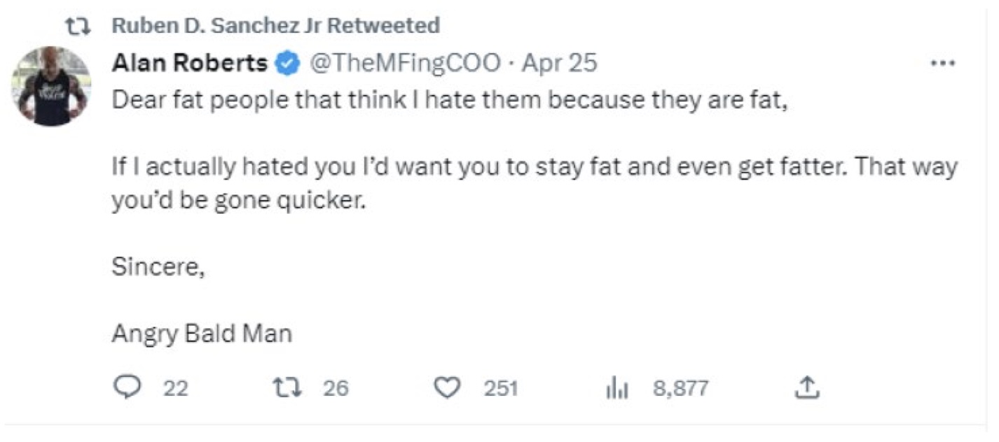 a screenshot of a social media post